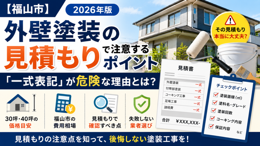 【福山市】外壁塗装の見積もりで注意するポイント｜「一式表記」が危険な理由とは？