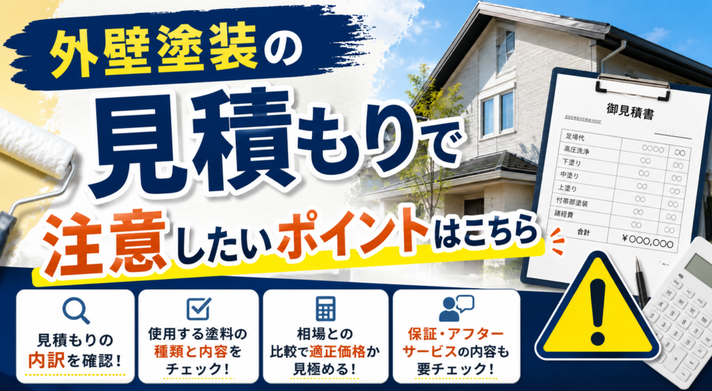 外壁塗装の見積書で確認したい塗料・施工内容・保証