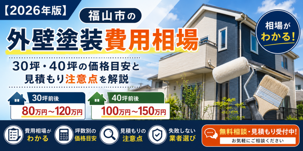 福山市の外壁塗装費用相場と30坪・40坪の価格目安