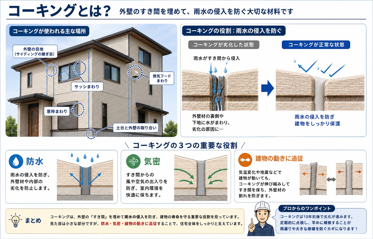 コーキングとは？役割・種類・必要性を外壁塗装のプロが解説