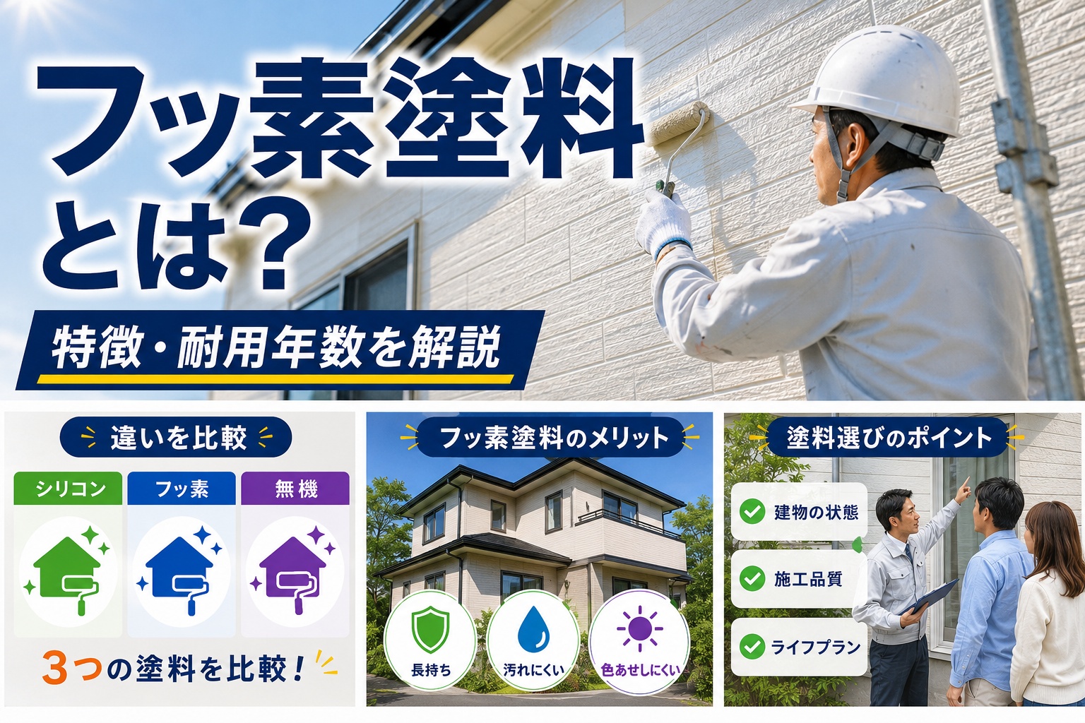 【2026年版】フッ素塗料とは？特徴・耐用年数・メリット・デメリットをプロが解説