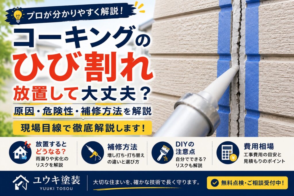 【福山市】コーキングのひび割れは放置して大丈夫?原因・補修方法・費用を解説