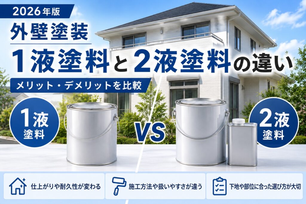 【2026年版】外壁塗装の1液塗料と2液塗料の違いとは？メリット・デメリットをプロが解説