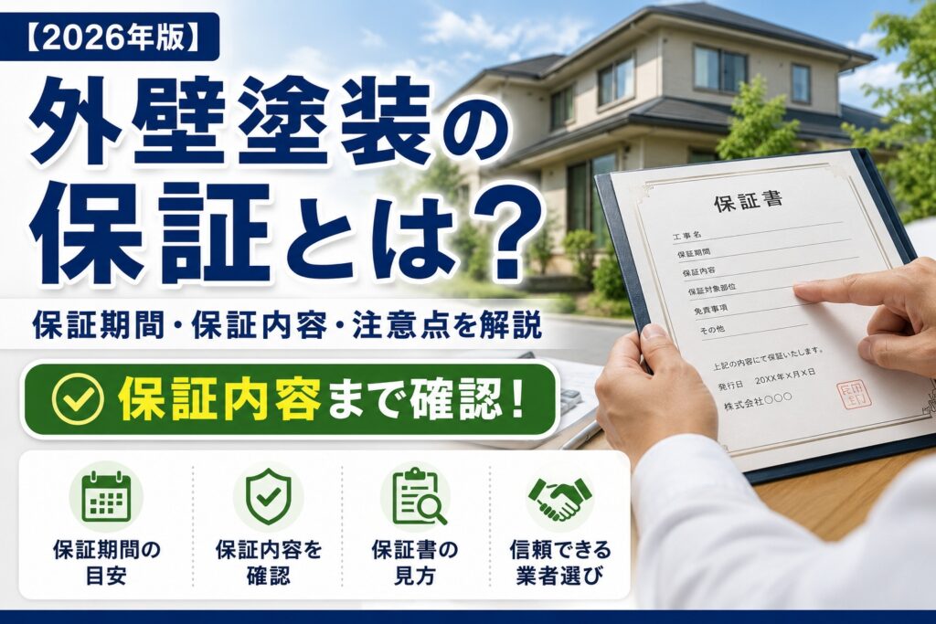 【2026年版】外壁塗装の保証とは？保証期間・保証内容・注意点を解説