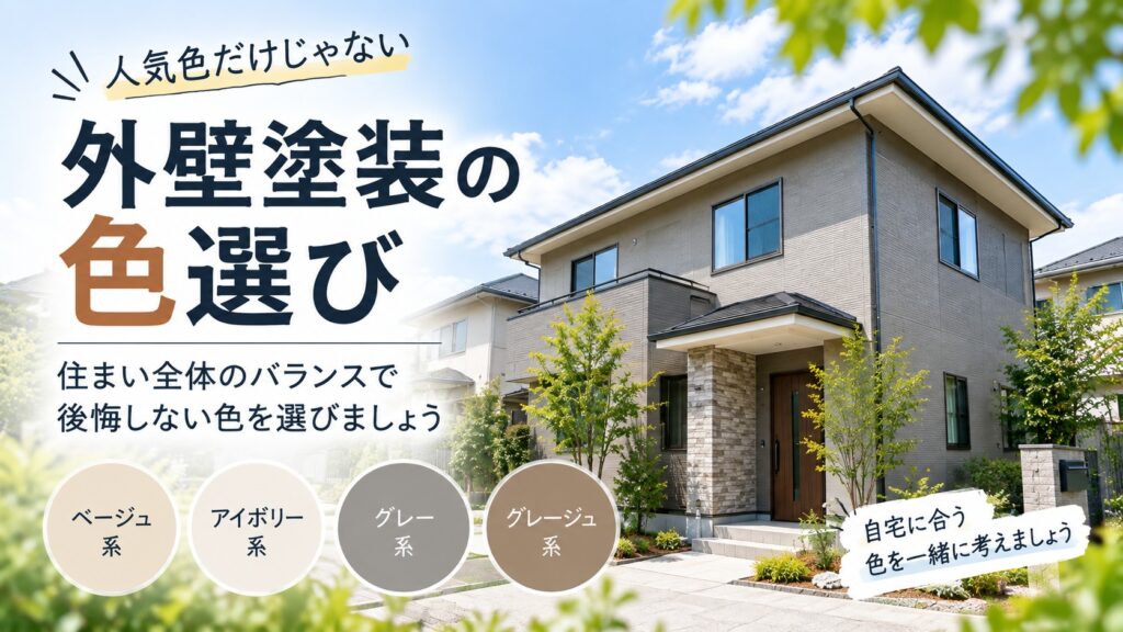 【2026年版】外壁塗装の色選び|人気色・配色・失敗しない決め方を解説
