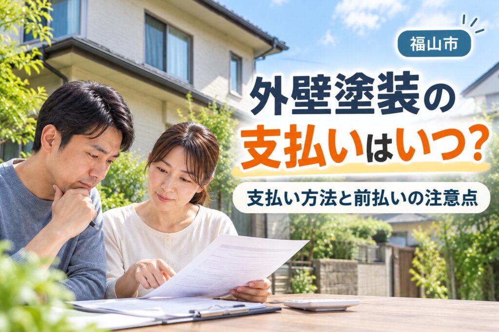 外壁塗装の支払いはいつ?支払い方法と前払いの注意点|福山市