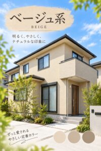 ベージュ系の外壁を使用した戸建住宅のイメージ