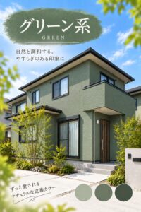 グリーン系の外壁を使用した戸建住宅のイメージ