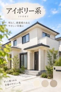アイボリー系の外壁を使用した戸建住宅のイメージ