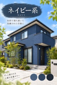 ネイビー系の外壁使用した戸建住宅のイメージ