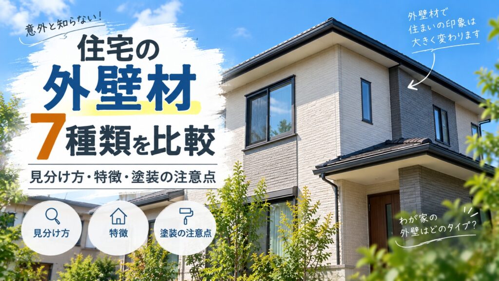 【2026年版】住宅の外壁材7種類を比較|見分け方・特徴・塗装時の注意点を解説