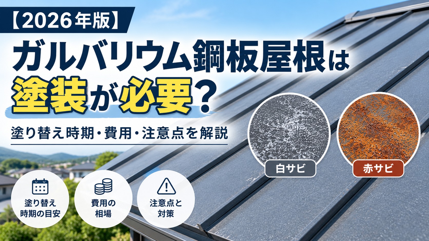 【2026年版】ガルバリウム鋼板屋根は塗装が必要？塗り替え時期・費用・注意点を解説