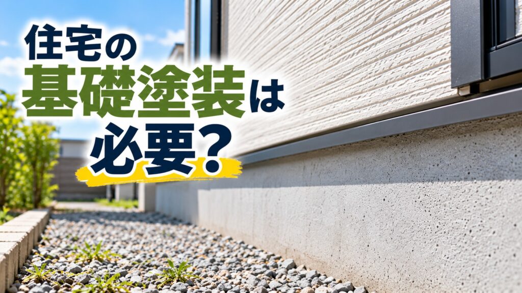 【2026年版】住宅の基礎塗装は必要?費用・デメリット・注意点を解説