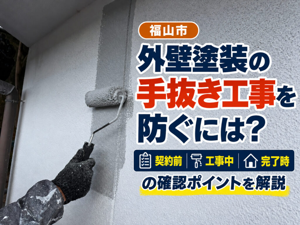外壁塗装の手抜き工事を防ぐには？契約前・工事中・完了時の確認ポイント｜福山市