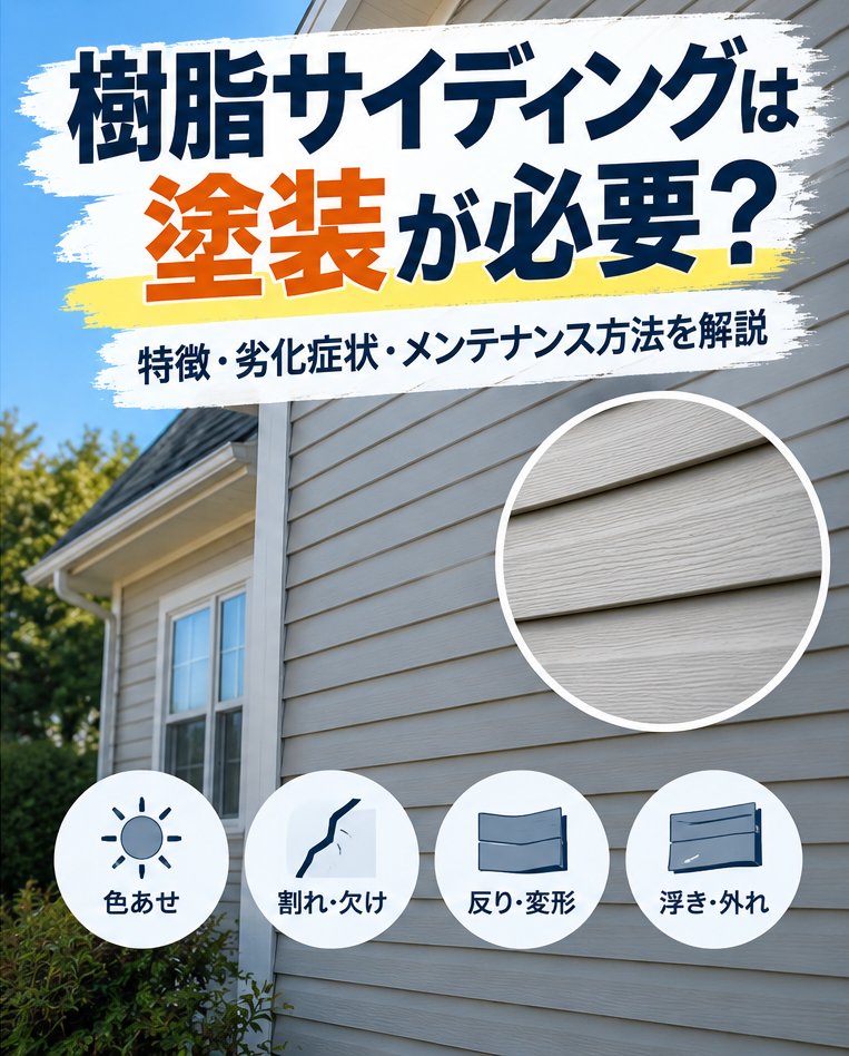 【2026年版】樹脂サイディングは塗装が必要?特徴・劣化症状・メンテナンス方法を解説