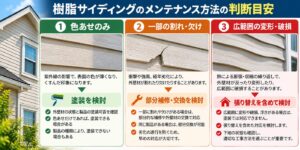 樹脂サイディングの塗装・部分交換・張り替えの判断